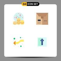 Modern Set of 4 Flat Icons and symbols such as business intersection time package corss Editable Vector Design Elements