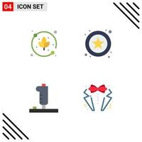 Group of 4 Flat Icons Signs and Symbols for leaf joystick online controller heart Editable Vector Design Elements