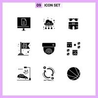 Set of 9 Modern UI Icons Symbols Signs for egg flag data traffic trouser swim Editable Vector Design Elements