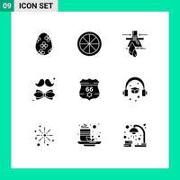 paquete de iconos de vector de stock de 9 signos y símbolos de línea para elementos de diseño de vector editable de lazo de fuga de padre americano