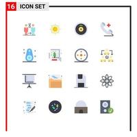16 Universal Flat Colors Set for Web and Mobile Applications outline bluetooth barbell hospital phone Editable Pack of Creative Vector Design Elements