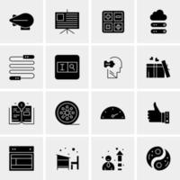 16 iconos universales de negocios vector ilustración de icono creativo para usar en proyectos relacionados con la web y dispositivos móviles