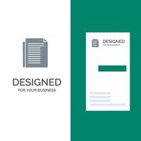 Document Note Report Paper Grey Logo Design and Business Card Template vector