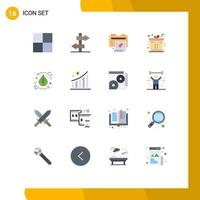 Universal Icon Symbols Group of 16 Modern Flat Colors of business leaf folder environment leaf Editable Pack of Creative Vector Design Elements