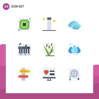 Set of 9 Modern UI Icons Symbols Signs for maize farm cloudy crop sound Editable Vector Design Elements