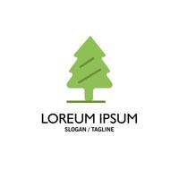 Nature Pine Spring Tree Business Logo Template Flat Color vector