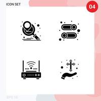 4 Creative Icons Modern Signs and Symbols of marketing campaign network enable disable modem Editable Vector Design Elements