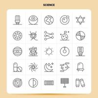 OutLine 25 Science Icon set Vector Line Style Design Black Icons Set Linear pictogram pack Web and Mobile Business ideas design Vector Illustration