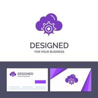 Creative Business Card and Logo template Cloud Setting Gear Computing Vector Illustration