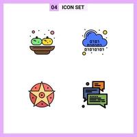 Universal Icon Symbols Group of 4 Modern Filledline Flat Colors of food pentacle sandesh code project Editable Vector Design Elements