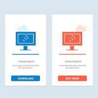 Computer Wifi Service  Blue and Red Download and Buy Now web Widget Card Template vector