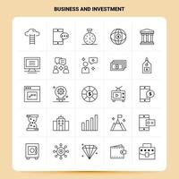 OutLine 25 Business And Investment Icon set Vector Line Style Design Black Icons Set Linear pictogram pack Web and Mobile Business ideas design Vector Illustration