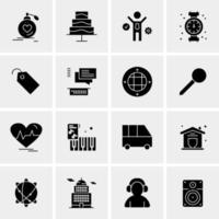 16 iconos universales de negocios vector ilustración de icono creativo para usar en proyectos relacionados con la web y dispositivos móviles