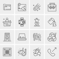 16 iconos universales de negocios vector ilustración de icono creativo para usar en proyectos relacionados con la web y dispositivos móviles