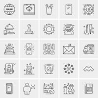 25 iconos de negocios universales vector ilustración de icono creativo para usar en proyectos relacionados con la web y dispositivos móviles