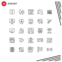 Modern Set of 25 Lines Pictograph of event business education calendar messages Editable Vector Design Elements