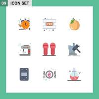 9 Universal Flat Colors Set for Web and Mobile Applications clothes machine pack iot coffee Editable Vector Design Elements