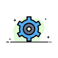 Gear Setting Cogs  Business Flat Line Filled Icon Vector Banner Template