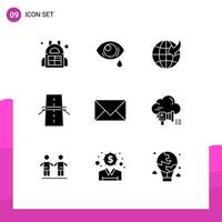 User Interface Pack of 9 Basic Solid Glyphs of contact us communication globe highway creative Editable Vector Design Elements