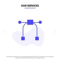 Our Services Design Graphic Tool Solid Glyph Icon Web card Template vector