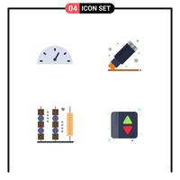 Set of 4 Modern UI Icons Symbols Signs for dashboard kebab remove stationary stick Editable Vector Design Elements