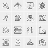 16 iconos universales de negocios vector ilustración de icono creativo para usar en proyectos relacionados con la web y dispositivos móviles