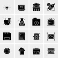 16 iconos universales de negocios vector ilustración de icono creativo para usar en proyectos relacionados con la web y dispositivos móviles