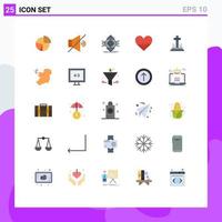 Universal Icon Symbols Group of 25 Modern Flat Colors of science beat speaker concept ubiquitous Editable Vector Design Elements