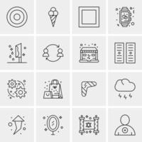 16 iconos universales de negocios vector ilustración de icono creativo para usar en proyectos relacionados con la web y dispositivos móviles