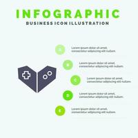 Gamepad Videogame PlayStation Solid Icon Infographics 5 Steps Presentation Background vector