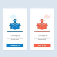 Box Business Idea Solution Bulb  Blue and Red Download and Buy Now web Widget Card Template vector