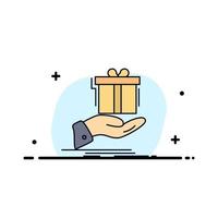 gift surprise solution idea birthday Flat Color Icon Vector