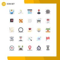 Set of 25 Modern UI Icons Symbols Signs for atom game application fun page Editable Vector Design Elements