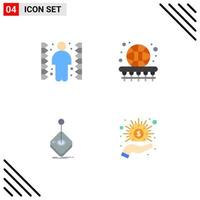 4 Universal Flat Icons Set for Web and Mobile Applications challenge arcade task basketball gaming Editable Vector Design Elements