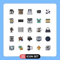 paquete de iconos de vector de stock de 25 signos y símbolos de línea para elementos de diseño de vector editables de carpeta de destino interior de archivo divertido