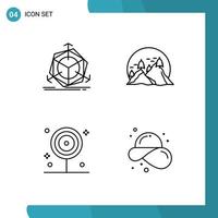 paquete de iconos de vector de stock de 4 signos y símbolos de línea para cambiar elementos de diseño de vector editables de cocina de naturaleza de objeto de cocina