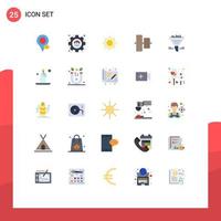 Pack of 25 creative Flat Colors of sort data sun filter center Editable Vector Design Elements