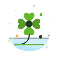 Clover Four Ireland Irish Lucky Abstract Flat Color Icon Template vector