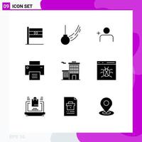 Pictogram Set of 9 Simple Solid Glyphs of business user motion line basic Editable Vector Design Elements