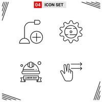 4 Icons Line Style. Grid Based Creative Outline Symbols for Website Design. Simple Line Icon Signs Isolated on White Background. 4 Icon Set. vector