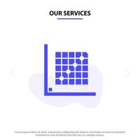 Our Services Color Correction Edit Form Grid Solid Glyph Icon Web card Template vector