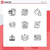 9 Creative Icons Modern Signs and Symbols of future warning security speaker loud Editable Vector Design Elements