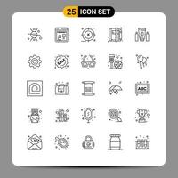 Stock Vector Icon Pack of 25 Line Signs and Symbols for news article engine book search Editable Vector Design Elements