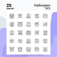 25 Halloween Icon Set 100 Editable EPS 10 Files Business Logo Concept Ideas Line icon design vector