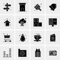 16 iconos universales de negocios vector ilustración de icono creativo para usar en proyectos relacionados con la web y dispositivos móviles