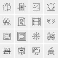 16 iconos universales de negocios vector ilustración de icono creativo para usar en proyectos relacionados con la web y dispositivos móviles