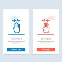 Arrow Four Finger Gesture Pinch  Blue and Red Download and Buy Now web Widget Card Template vector