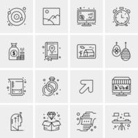 16 iconos universales de negocios vector ilustración de icono creativo para usar en proyectos relacionados con la web y dispositivos móviles