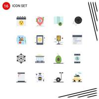 Set of 16 Modern UI Icons Symbols Signs for pie chart map sport ball Editable Pack of Creative Vector Design Elements