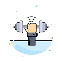 Dumbbell gain lifting power sport Flat Color Icon Vector